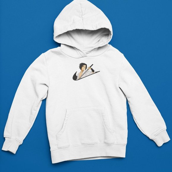 New- White&black Embroidered Sasuke Uchiha anime box hoodies - Picture 2 of 3